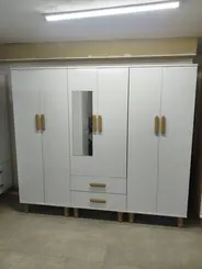 Ünye Spot sıfır 4 kapaklı beyaz gardırop, aynalı ve çekmeceli
